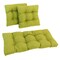 Square Spun Polyester Outdoor Tufted Settee Cushions (Set of 3) - Lime
